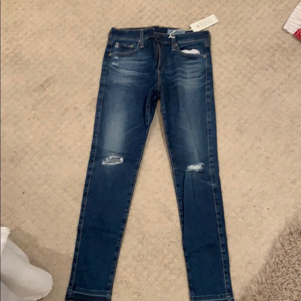 AG Denim High Waisted Skinny Ankle Jeans